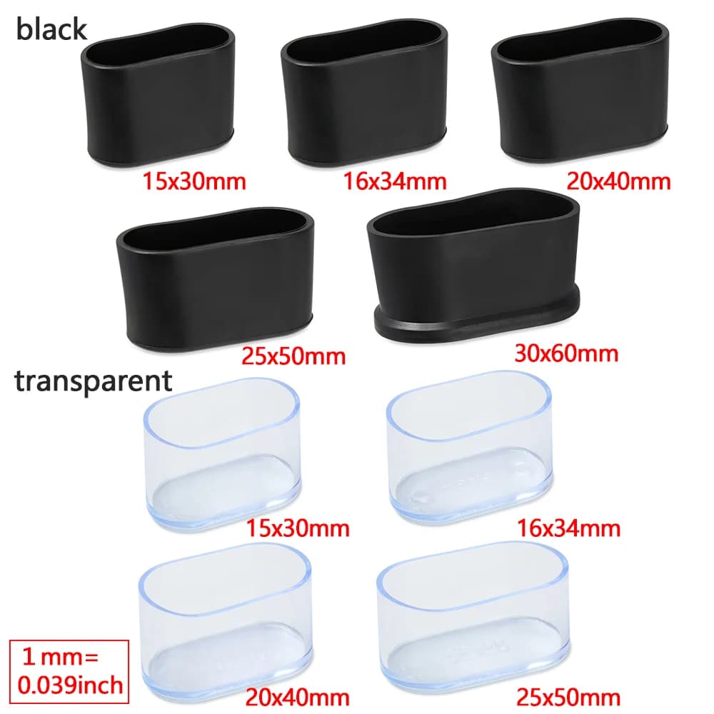 Embouts de pieds de chaise ovales coordonnants, coussinets de protection des pieds, abati eur de meu