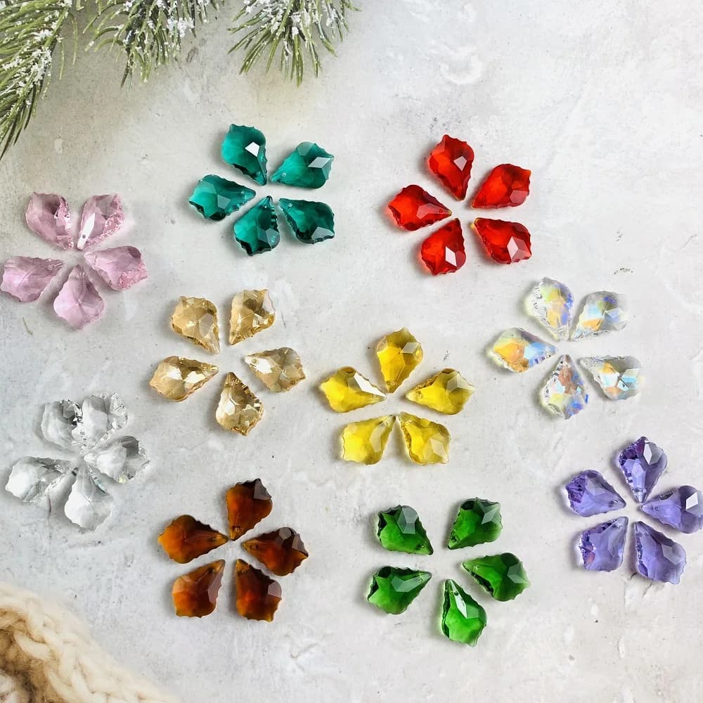 Prisme en perles de cristal en cuir chevelu d'érable, capteur de soleil lumineux, pièces de lustre, 