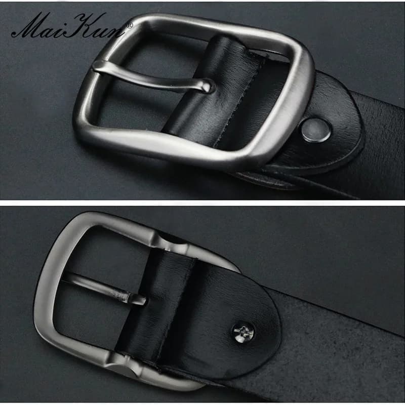 Maikun – ceinture en cuir véritable pour hommes, décontractée, de grande taille, à la mode, populair