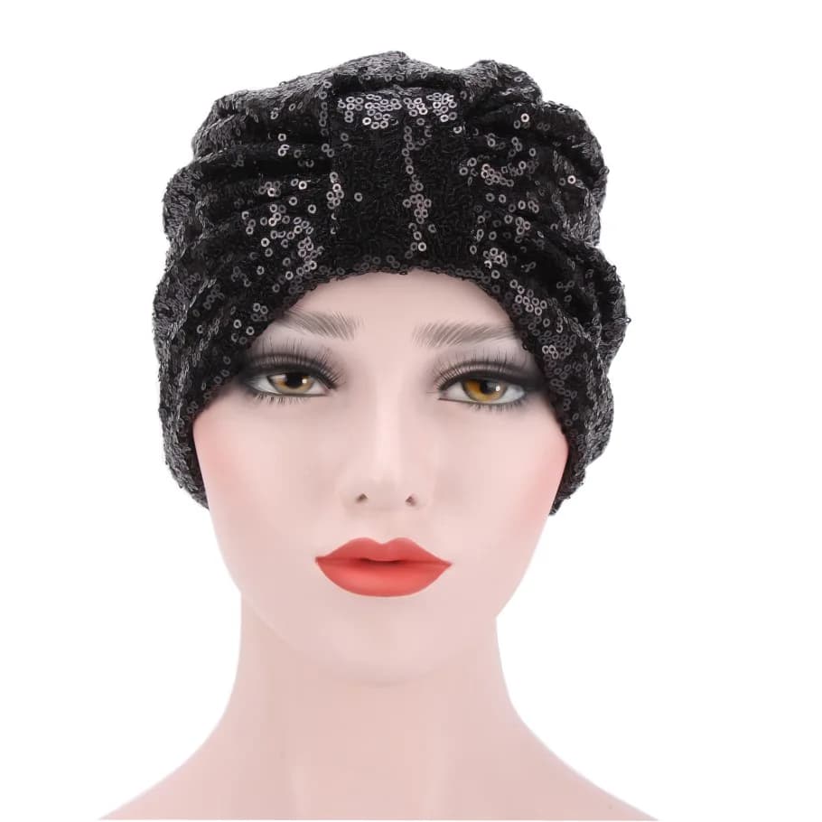 Turban Africain à Paillettes pour Femme, Écharpe, Bonnet, Hijab Islamique, Mode Musulmane, 2021