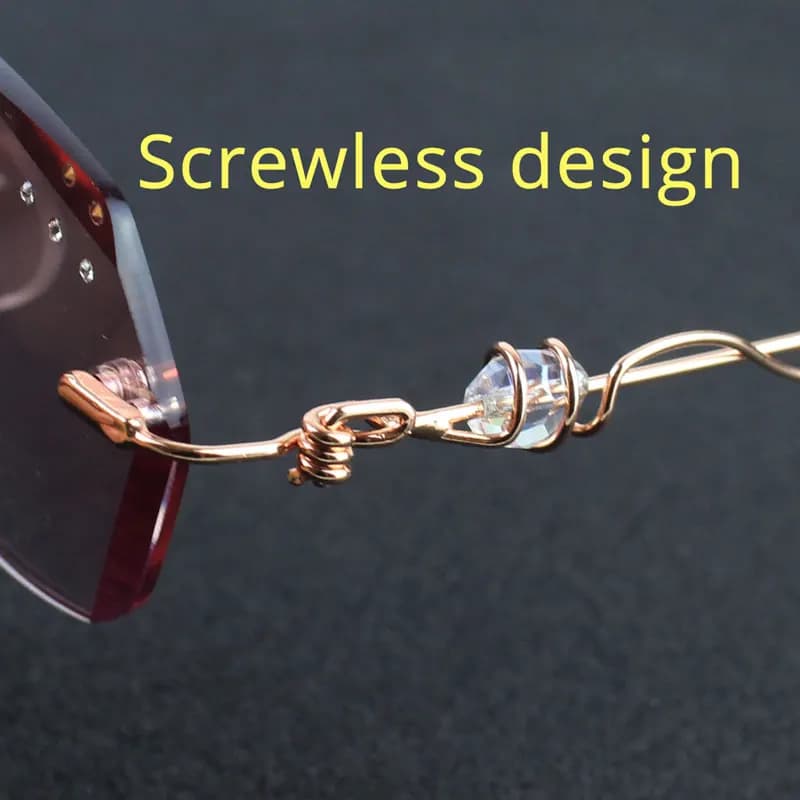 Vanlook – lunettes de lecture sans bords en strass pour femmes, Design sans vis bloquant la lumière 