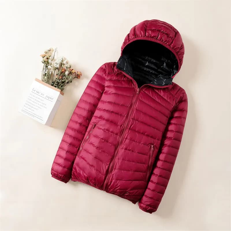 Sanishroly – doudoune réversible pour femme, manteau en duvet de canard blanc Ultra léger, 7XL, auto