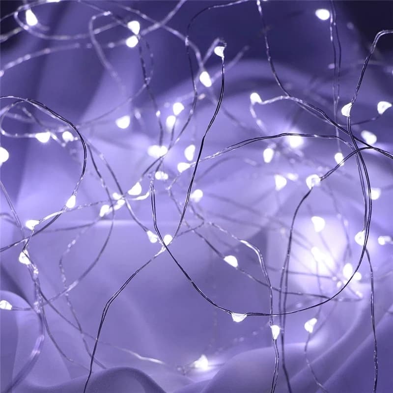 Guirlandes lumineuses à piles AA, 1M 10 LED, 2M 20 LED, 3M 30 LED, 5M 50 LED, 10M 100 LED, fil de cu