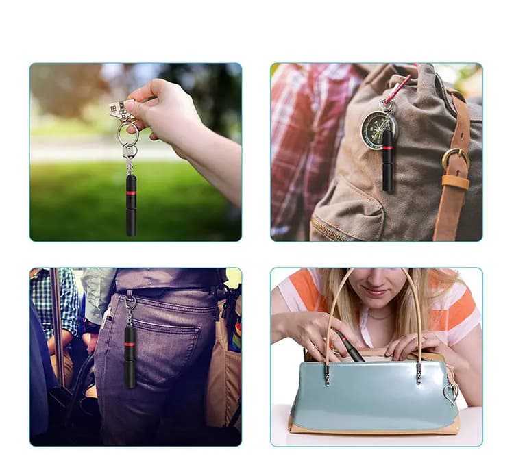 Mini lampe de poche portable à lumière LED, torche de poche, pince à stylo, porte-clés, piles AAA, 8