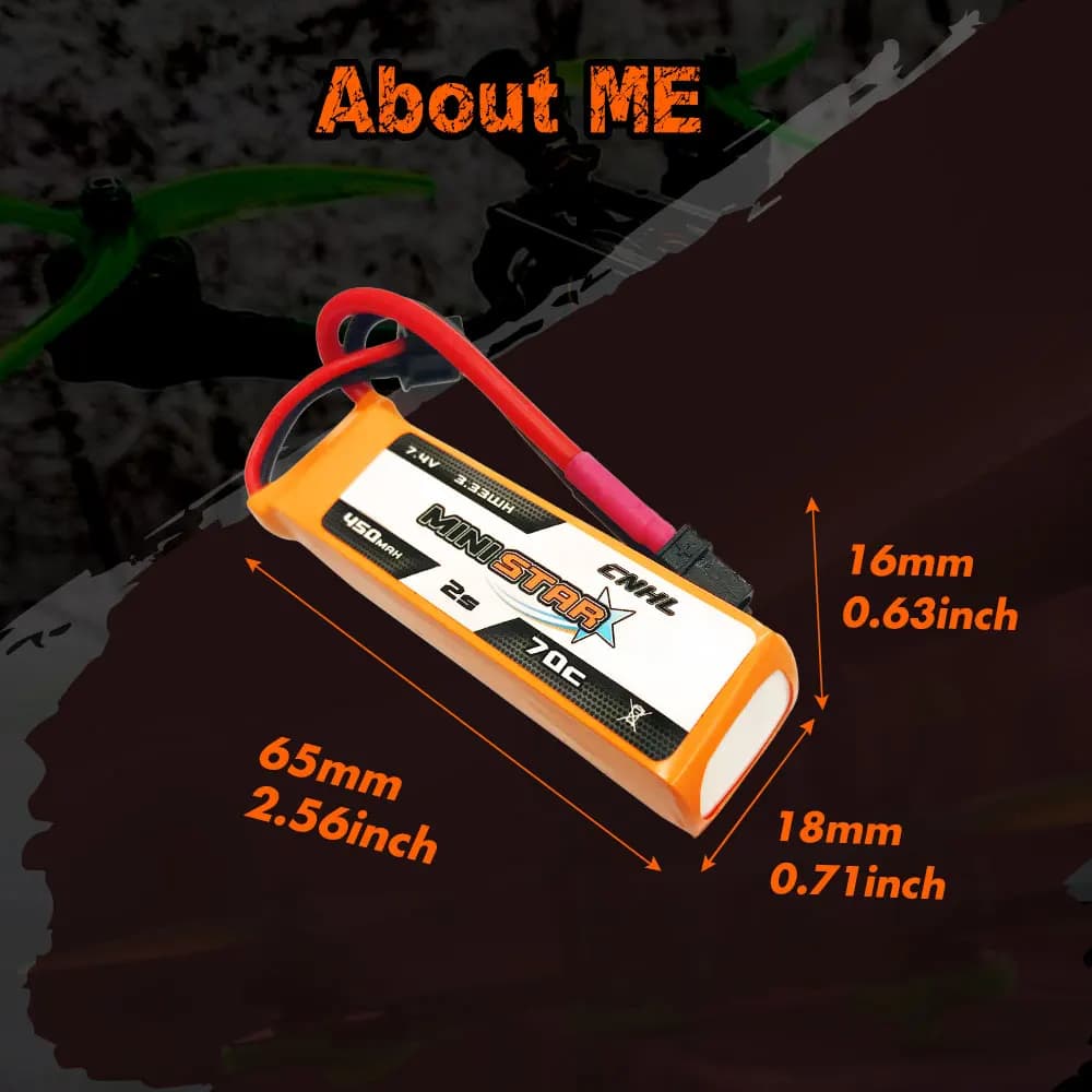 Batterie Lipo CNHL MiniStar 450mAh 7,4V 2S 70C avec XT30U 2 paquets