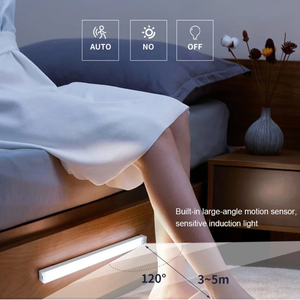 LED détecteur de mouvement lumière sans fil LED veilleuse Type C lumière Rechargeable armoire armoir