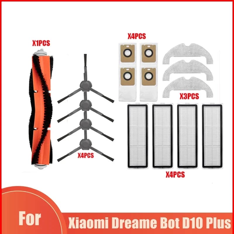 Pièces de rechange pour aspirateur Robot Xiaomi Dreame Bot D10 Plus RLS3D, brosse principale, brosse