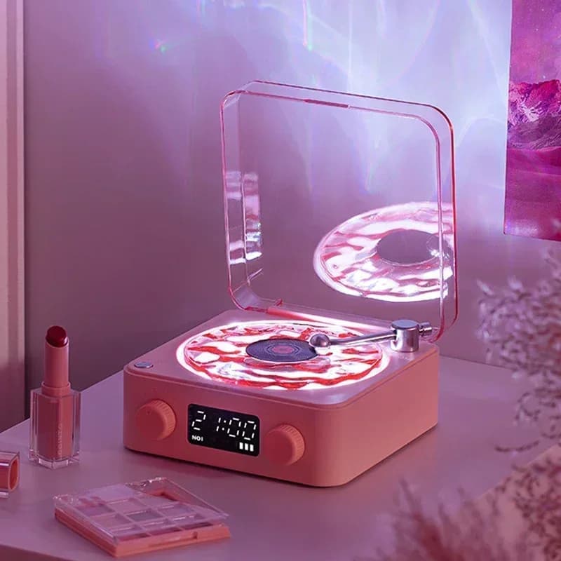 Lecteur vinyle Waves, haut-parleur Bluetooth avec bruit blanc, haut-parleur rétro, aide au sommeil, 