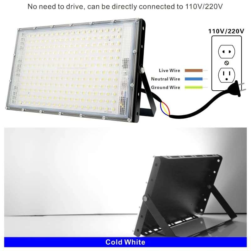 1/2/3 pièces 110V 220V Led projecteur 50W 100W 150W 200W projecteur extérieur IP65 étanche applique 