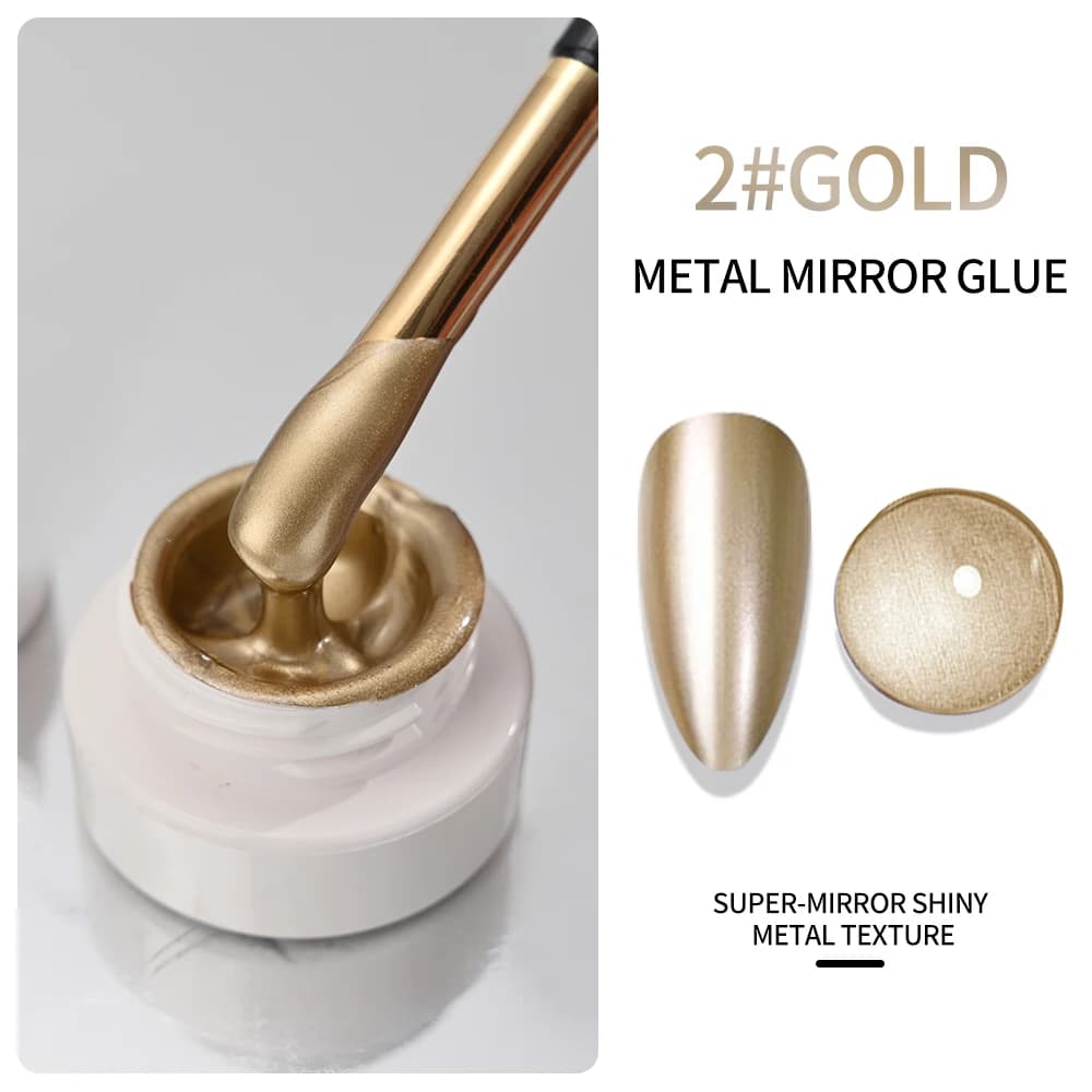 1 boîte de vernis à ongles Gel métallique effet miroir doré, ligne de Nail Art française/peinture de