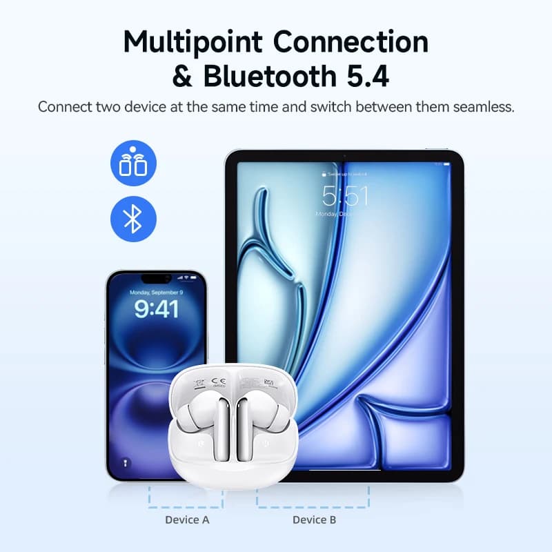 QCY Melobuds N50 ANC écouteur sans fil 4 Modes suppression Active du bruit casque AI appel clair éco