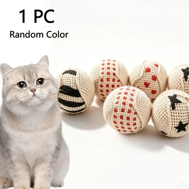 Jouet pour chat avec son, balle interactive à chasser, motif de dessin animé aléatoire, matériau en 