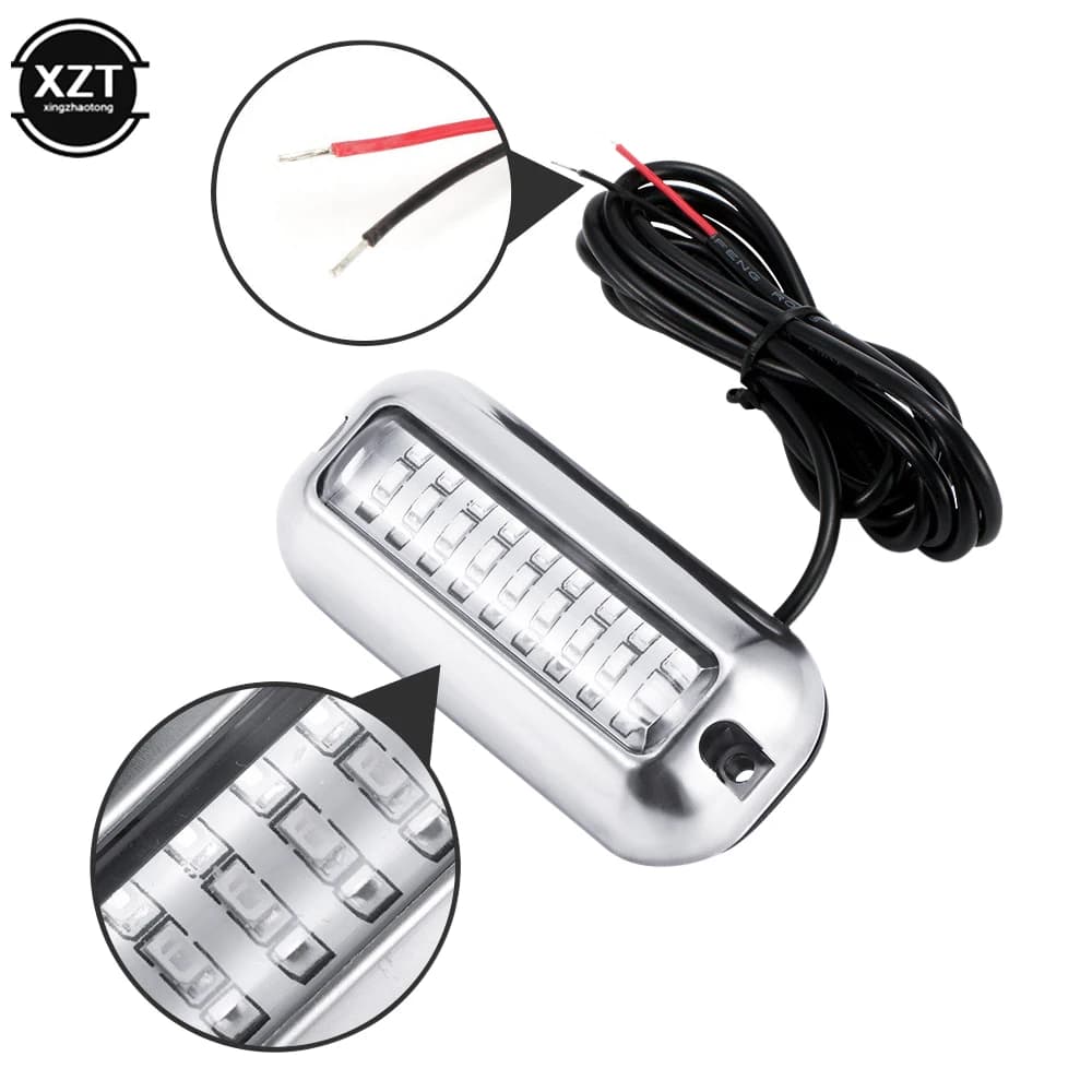27LED 12V bateau arrière lumière sous-marine ponton Marine bateau accessoires lumière en acier inoxy