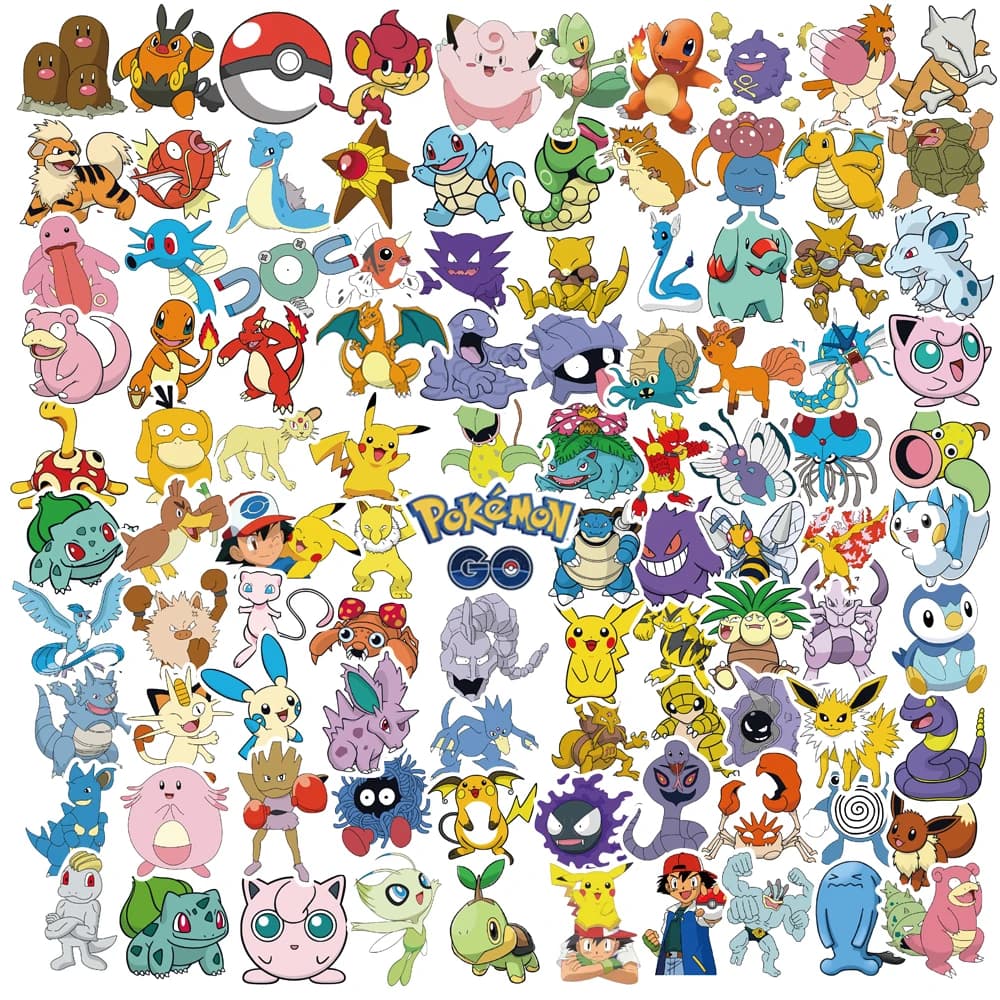 100/200/300 pièces Pokemon Kawaii Pikachu autocollants décoration décalcomanies ordinateur portable 