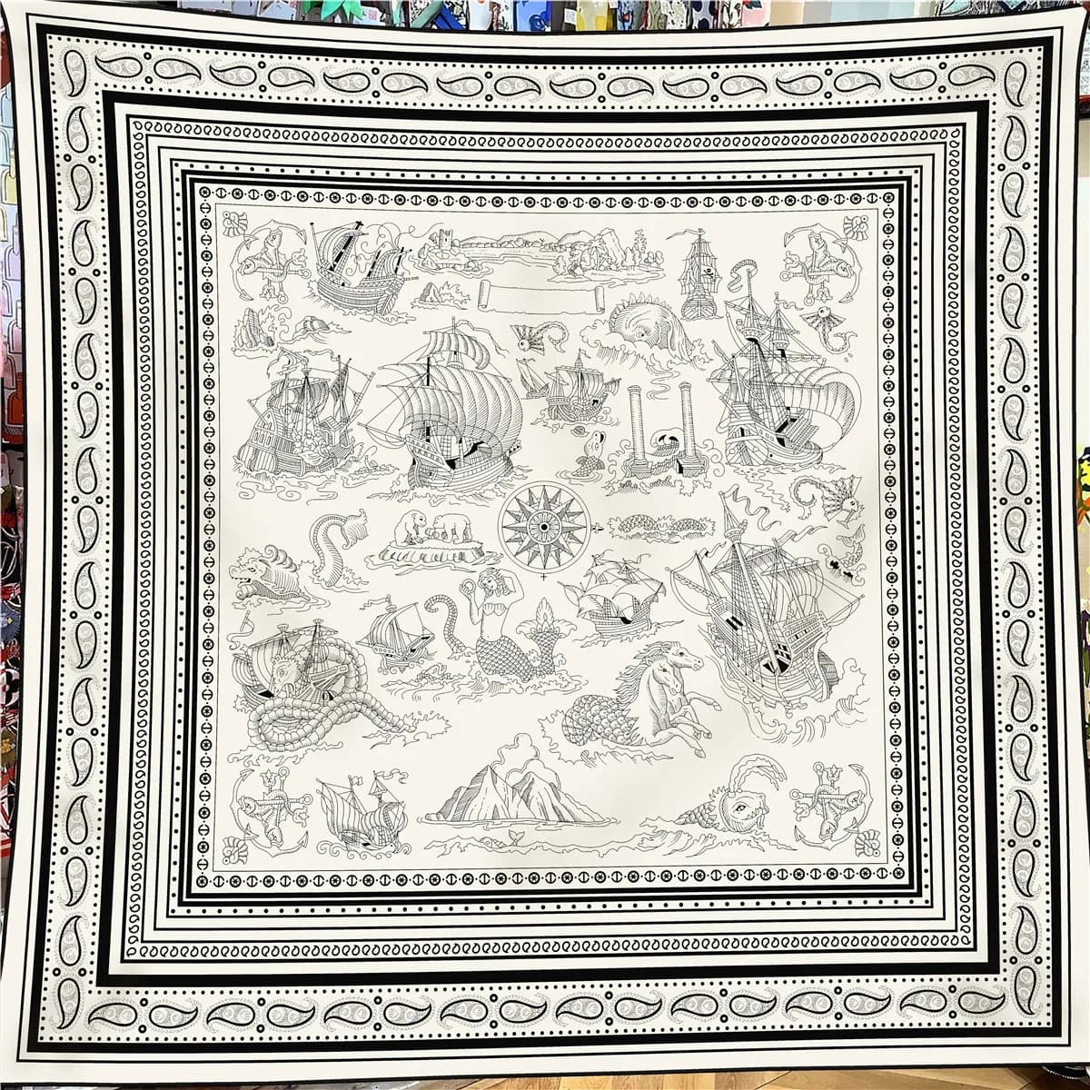 130cm hiver garder au chaud écharpe femmes marque soie cachemire carré écharpe châle luxe Paisley fo