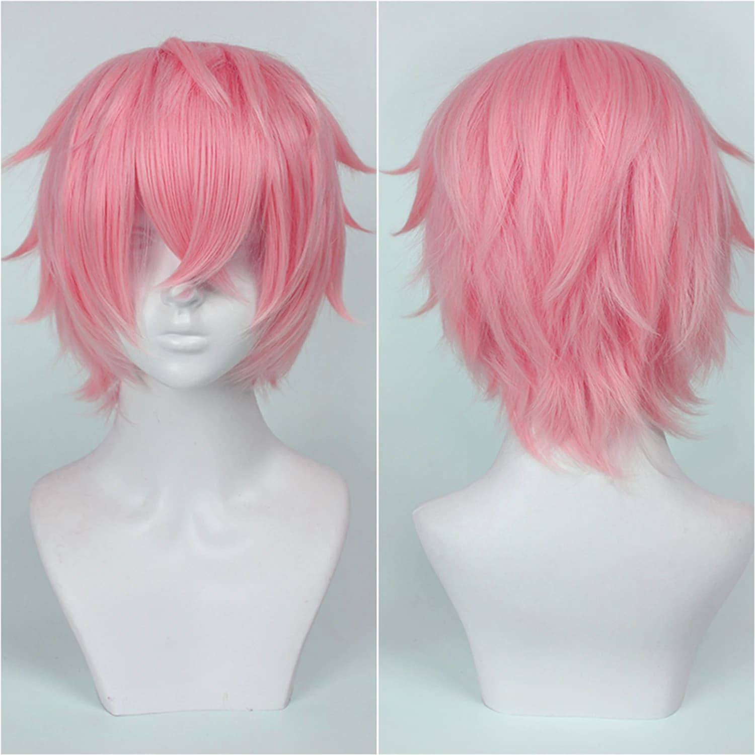 Perruque de Cosplay Synthétique Courte et Lisse avec Frange, Postiche Universel de 14 Pouces, 03 Jeu