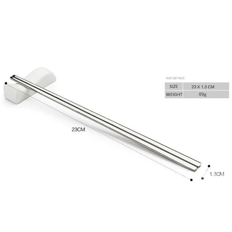 Baguettes plates chinoises coréennes, 5 paires, bâtons en acier inoxydable de haute qualité, accesso