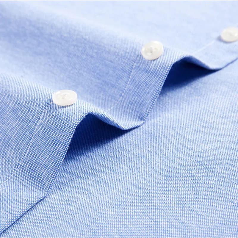 Chemise à manches longues tissée Oxford pour hommes, en coton, sans repassage, anti-rides, facile à 
