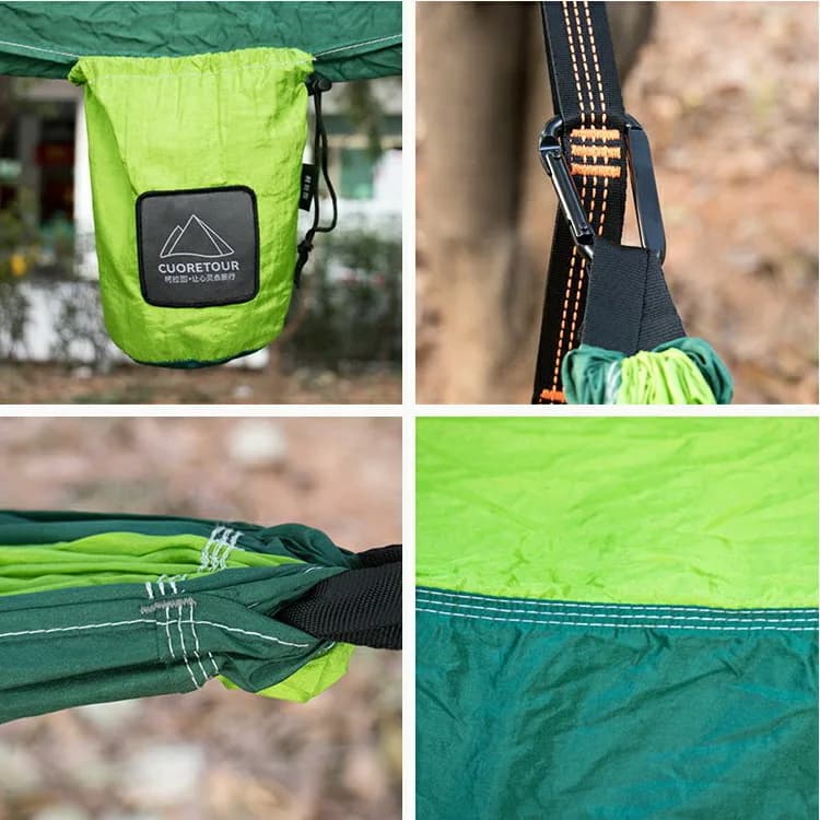 Hamac de jardin de randonnée de Camping en plein air de taille simple et Double de tissu de Parachut