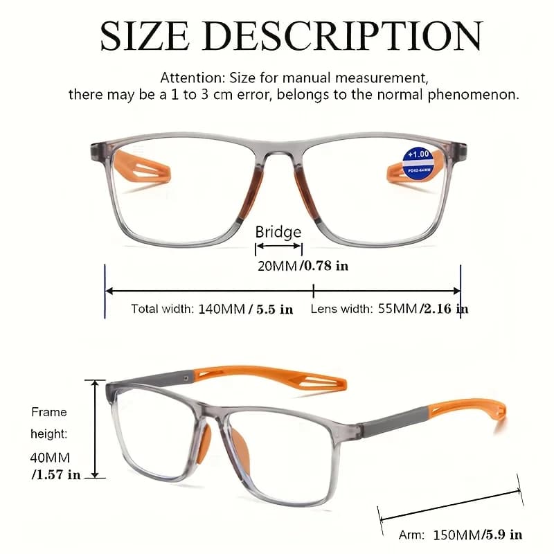 4 Pack ensembles mode TR90 lunettes de lecture pour hommes printemps jambe sport presbytie lunettes 