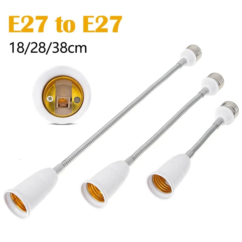 Prolongateur flexible de douille d'ampoule de base de lampe LED, convertisseur de support de lumière