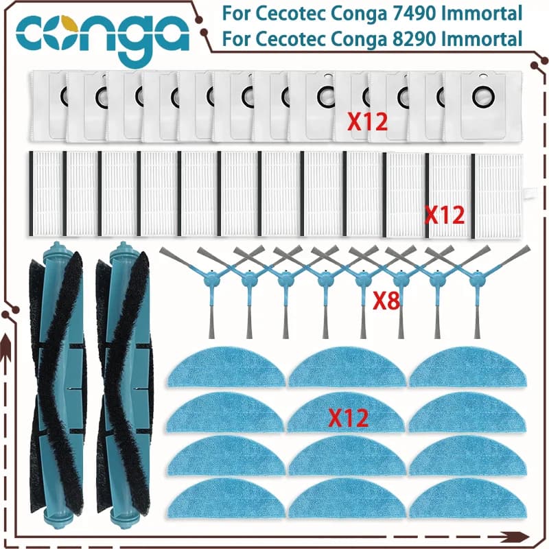 Compatible pour Cecotec Conga 7490 Immortal / 8290 Immortal Ultra Power Genesis x-treme pièces bross