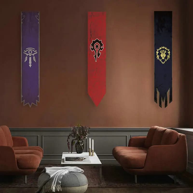 36x168 cm WOW guerre mondiale pour Horde Alliance bannière longue drapeau tenture murale KTV école B