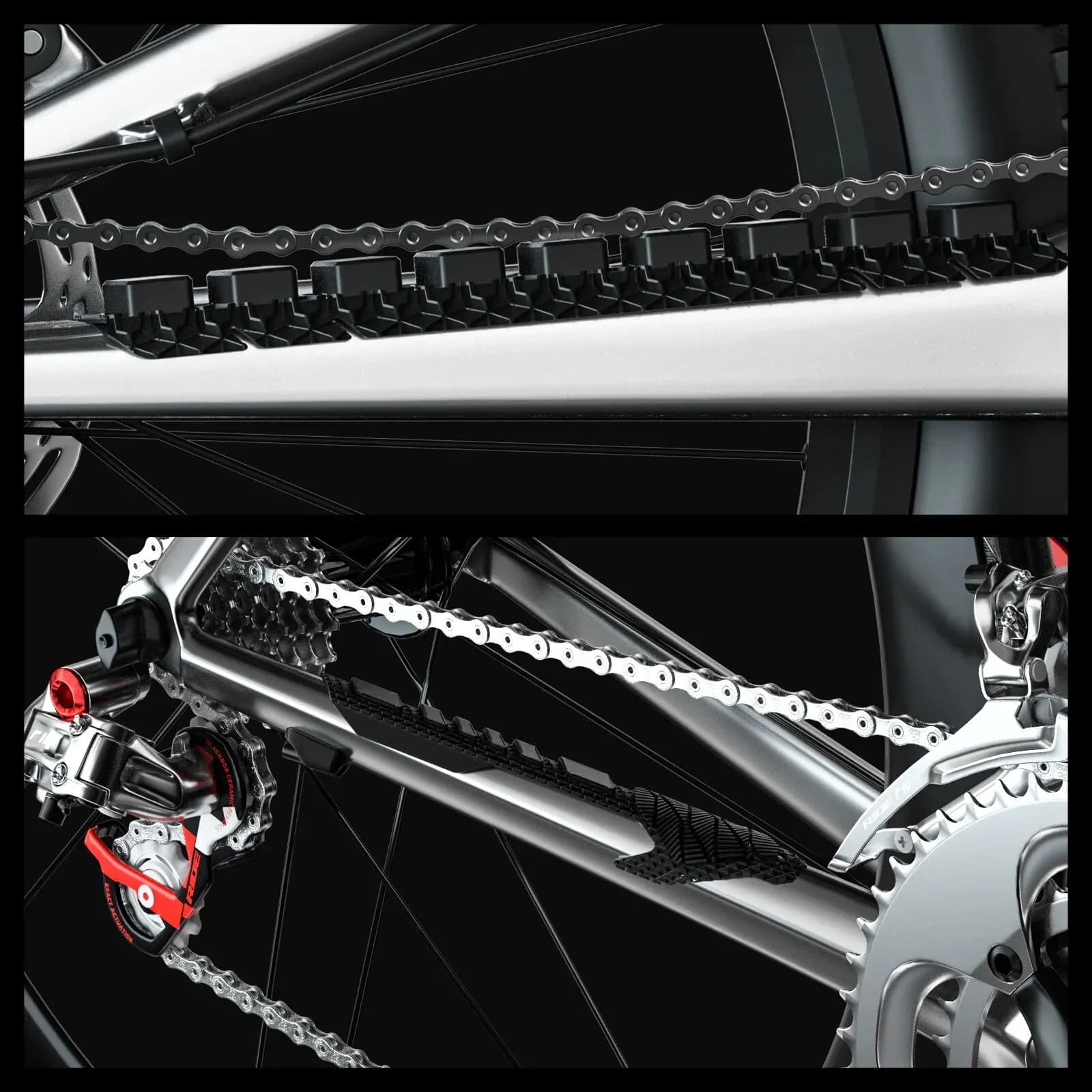 ENLEE 3D vtt vélo de route chaîne en Silicone cadre de vélo gardes auto-adhésif cadre de vélo couver