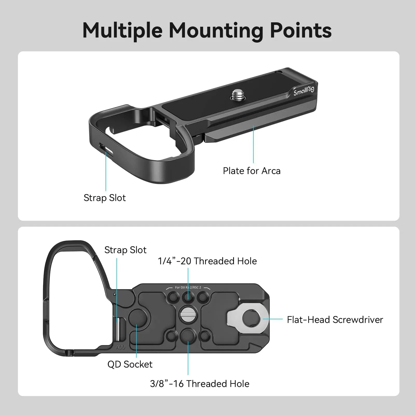 SmallRig-Plaque de base A6700 pour Sony Alpha 6700, plaque de dégagement rapide intégrée pour Arca, 