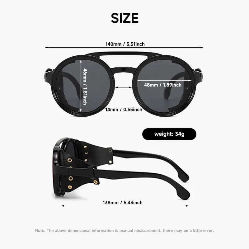 Lunettes de soleil rétro Steampunk pour hommes et femmes, UV400 rondes Punk, Vintage, nuances en cui