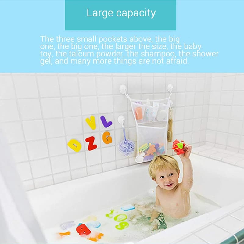 Jouets de bain pour réception-cadeau pour bébé, maille de rangement blanche pour jouets pour enfants