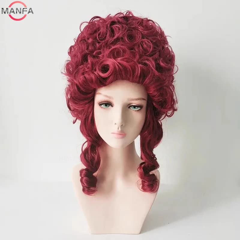 Perruques de Cosplay Marie Antoinette, perruque de princesse synthétique bouclée moyenne résistante 