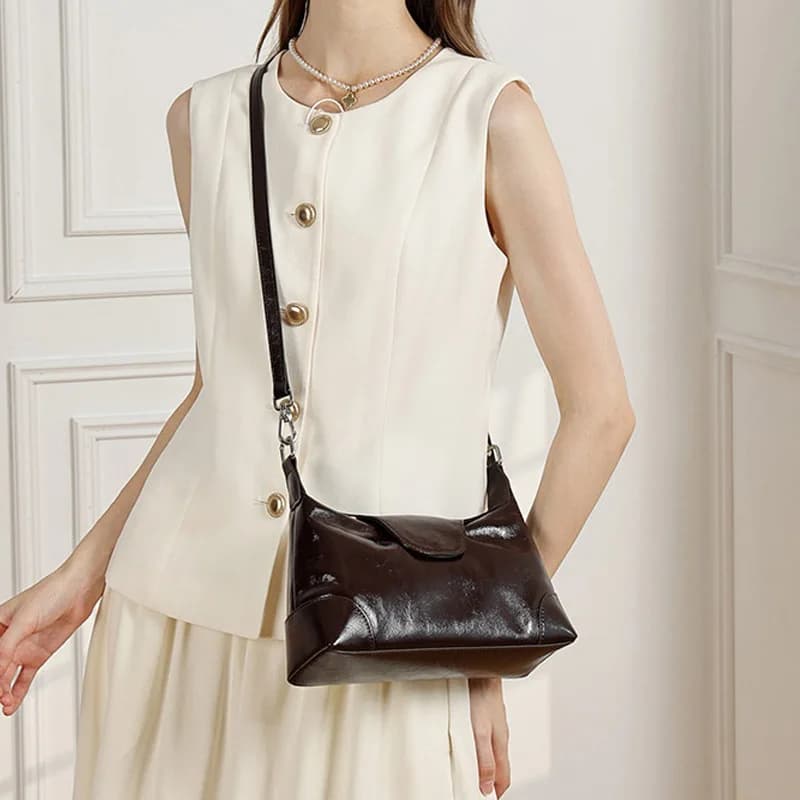 Sac à main en cuir véritable souple pour femme, sac à bandoulière décontracté multifonctionnel pour 