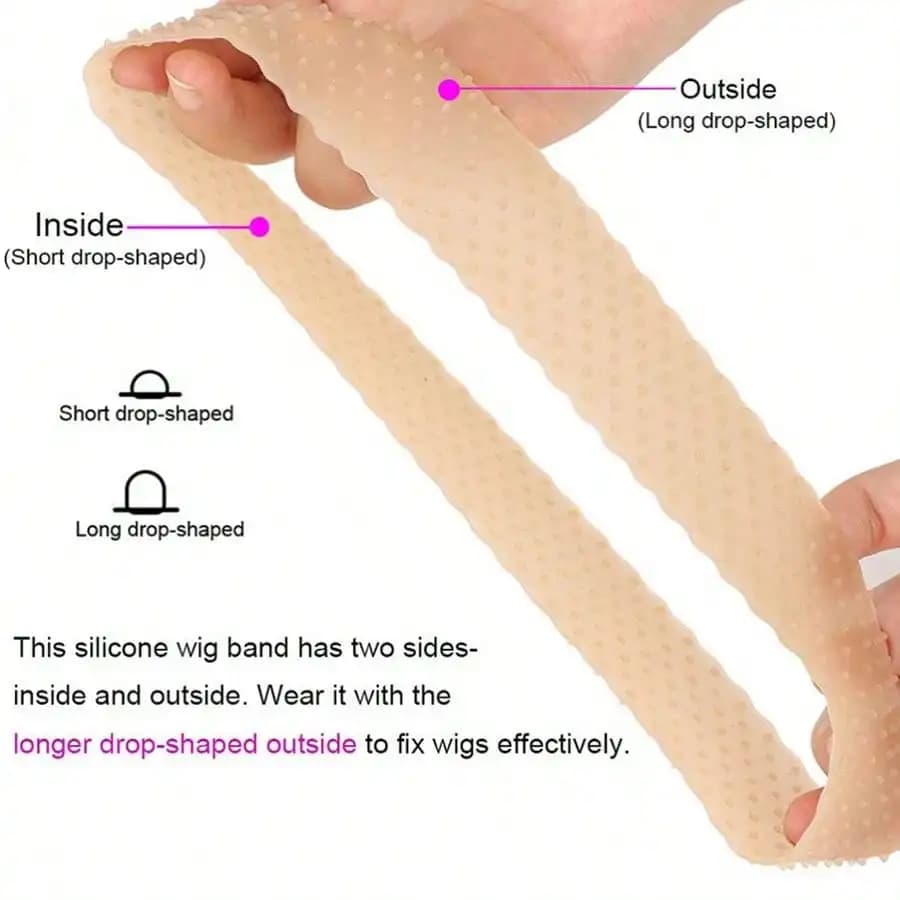 Bandeau de poignée de perruque en Silicone antidérapant, bandeau de perruque Transparent noir marron