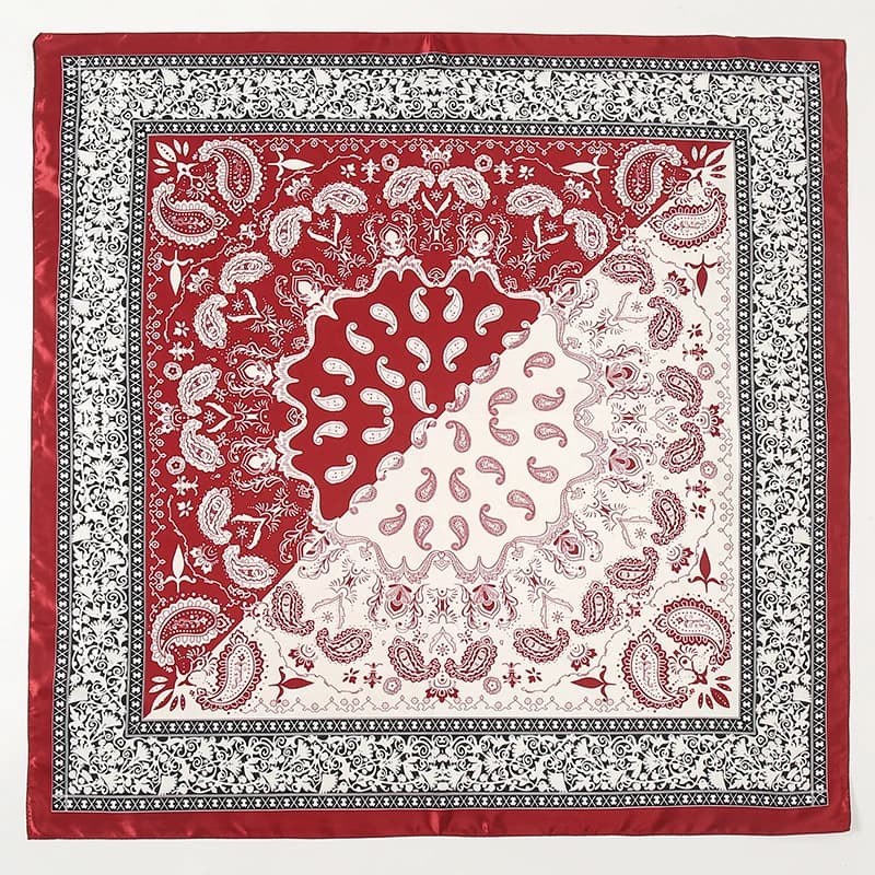 Foulard carré en Satin pour femmes musulmanes, Hijab élégant, imprimé 2025, foulard en soie, châle, 