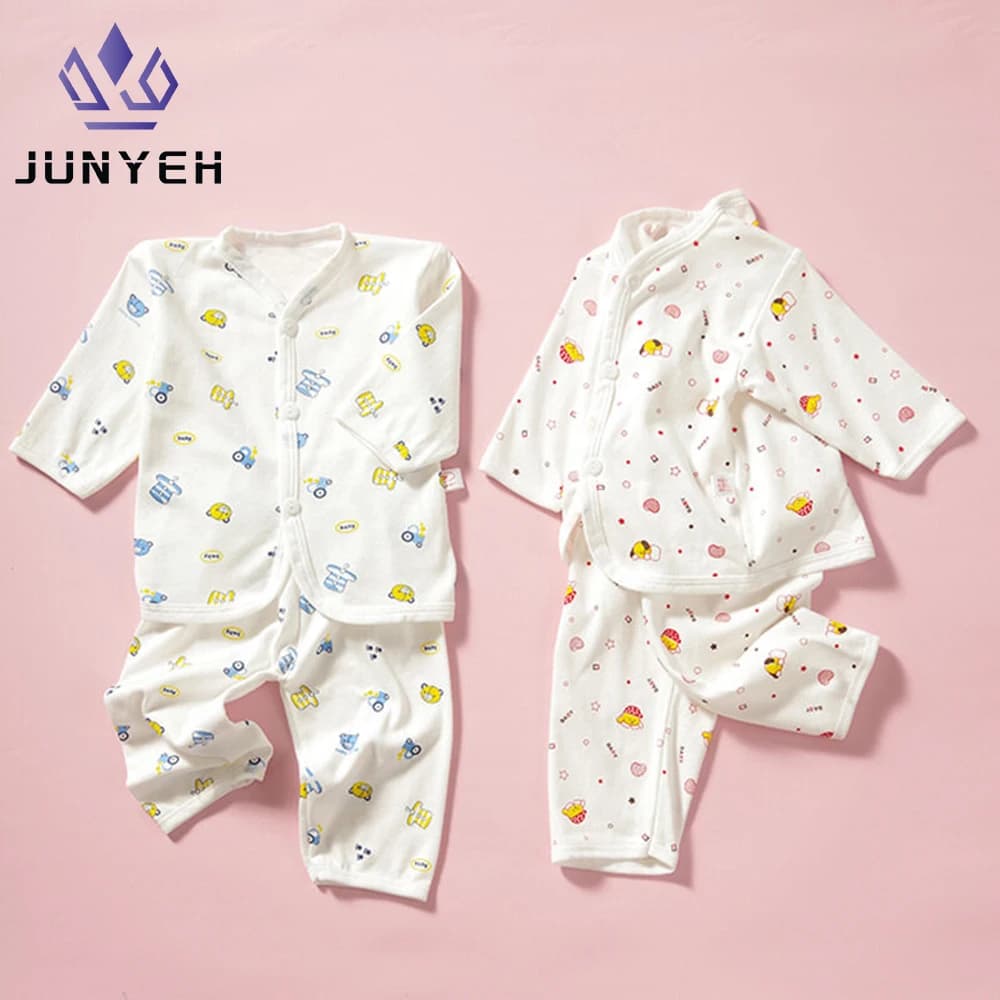 Vêtements pour bébés de 0 à 3 mois, sous-vêtements de maison pour nouveau-né, dessin animé, boutons 