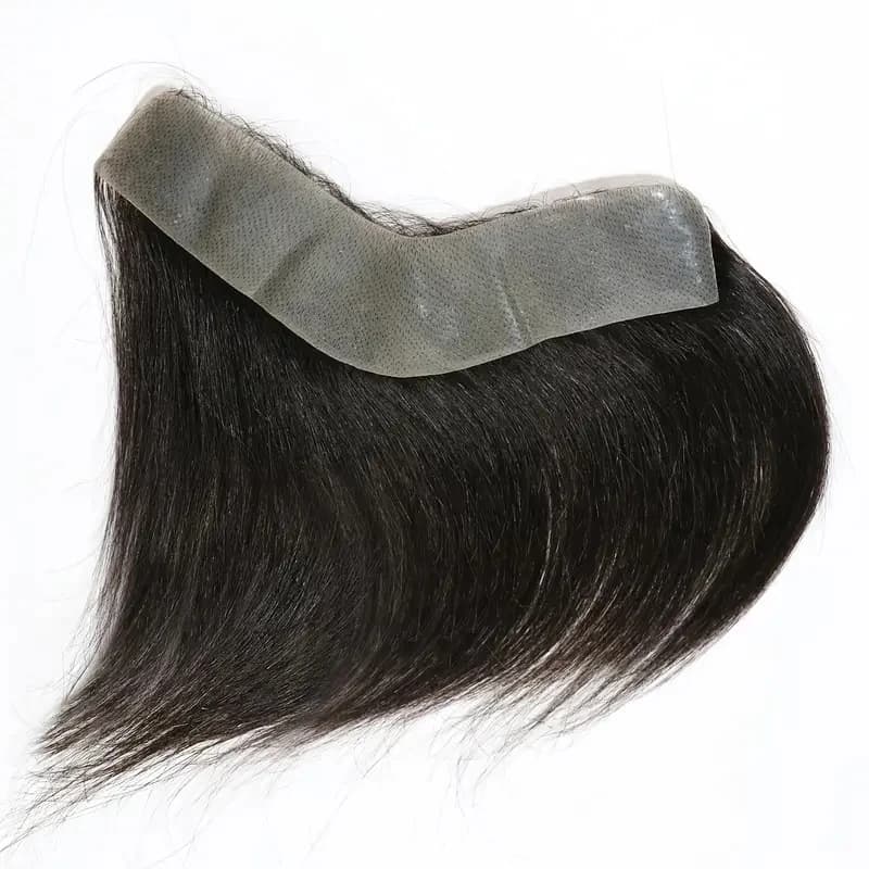 Hotsale 100% morceau de cheveux humains hommes Topper V boucle peau Super mince PU ligne avant systè