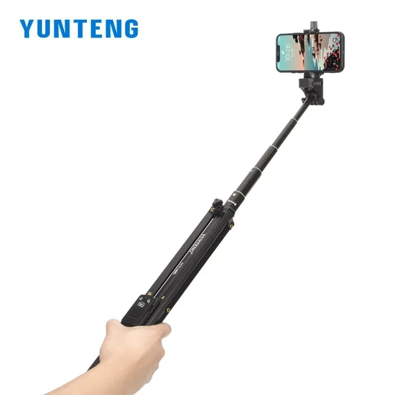 YUNTENG-Trépied rehaussé pour téléphone portable, perche à selfie, télécommande Bluetooth, prise de 