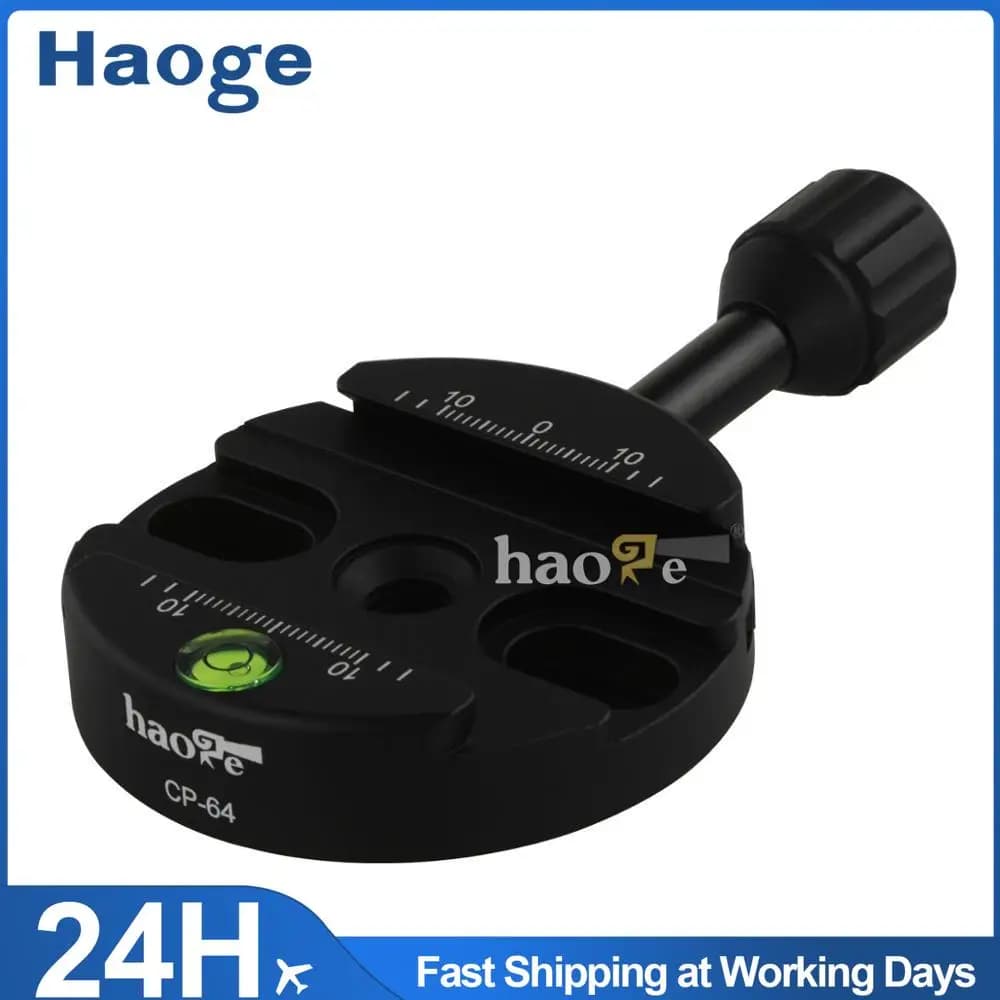 Haoge – support adaptateur de pince à vis 64mm, pour plaque QR à dégagement rapide, appareil photo, 