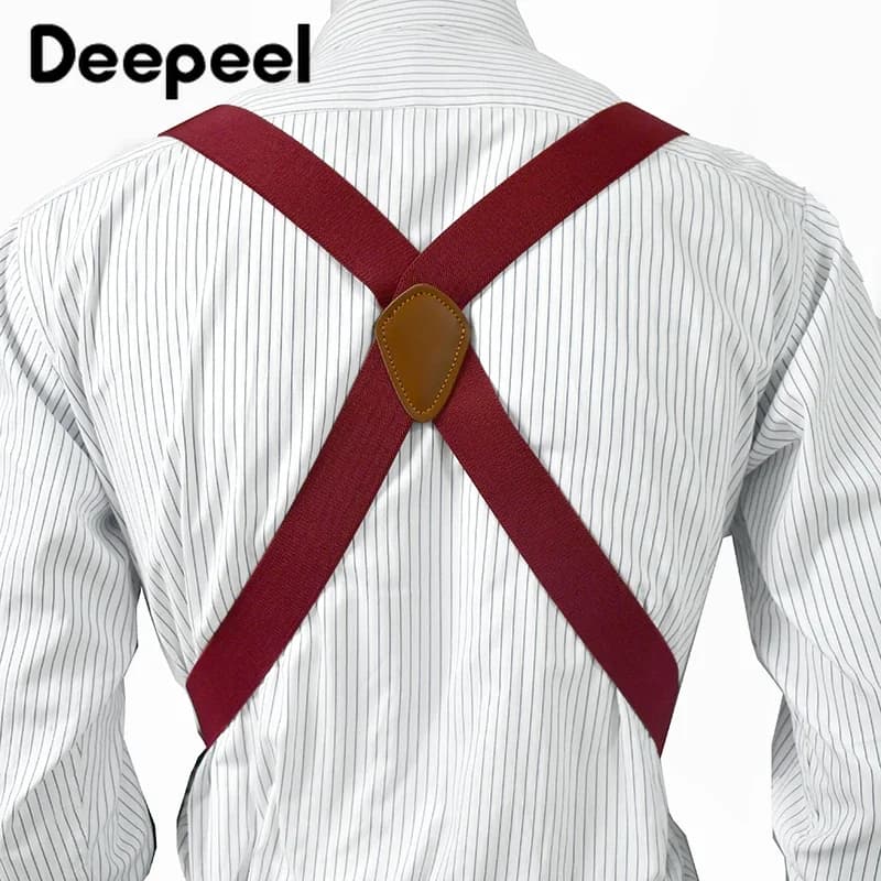 Bretelles Deepeel Réglables pour Homme Adulte, Bretelles de Costume artificiel astiques, Bretelles S