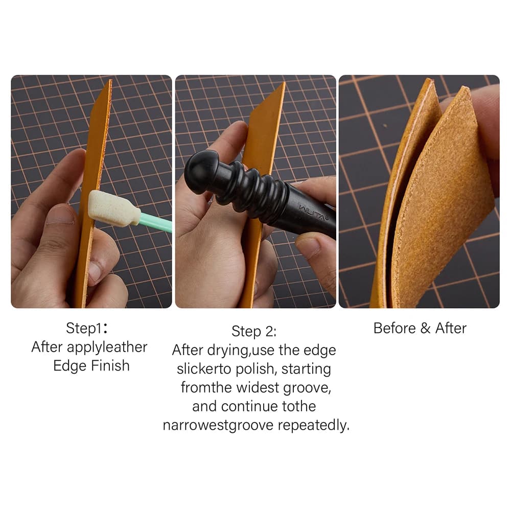 WUTA haute densité ébène noir bois cuir bord brunisseur trancheuse cuir artisanat outil poli meulage