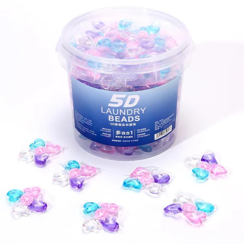 Lessive en capsules 5-en-1 : Perles de lessive liquide parfumées au gardénia pour machine à laver do