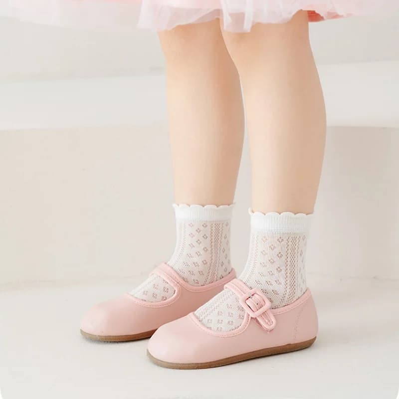 5 paires/lot chaussettes en maille blanches pour enfants pour filles été mince respirant fille chaus