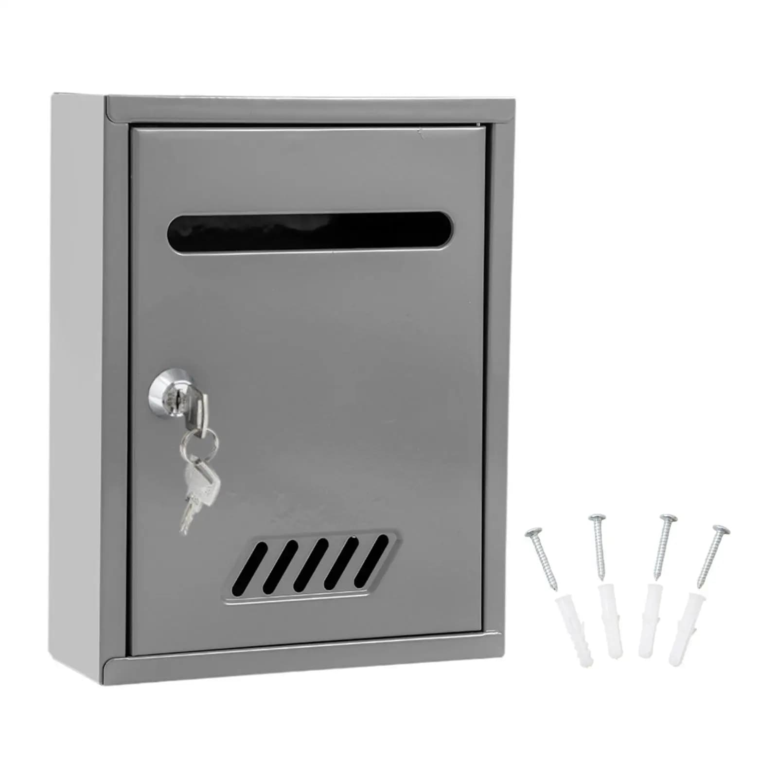 Boîte aux lettres murale grande en fer pour portail, bureau, extérieur