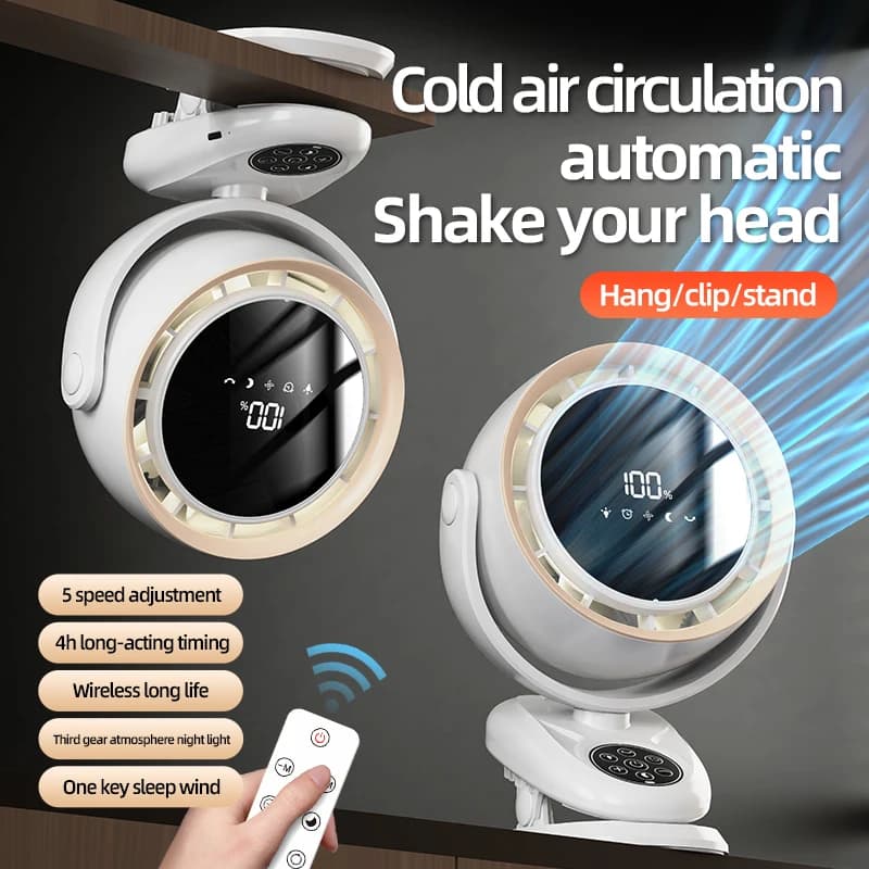 Ventilateur à pince à circulation avec télécommande, Mini ventilateur de bureau, grande capacité 400