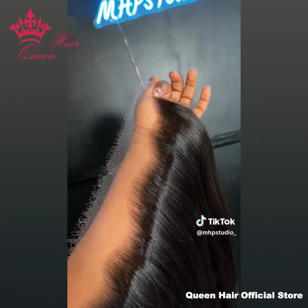 Queen Hair véritable HD Frontal/Closure uniquement en dentelle invisible effet peau fondue 13x6 13x4