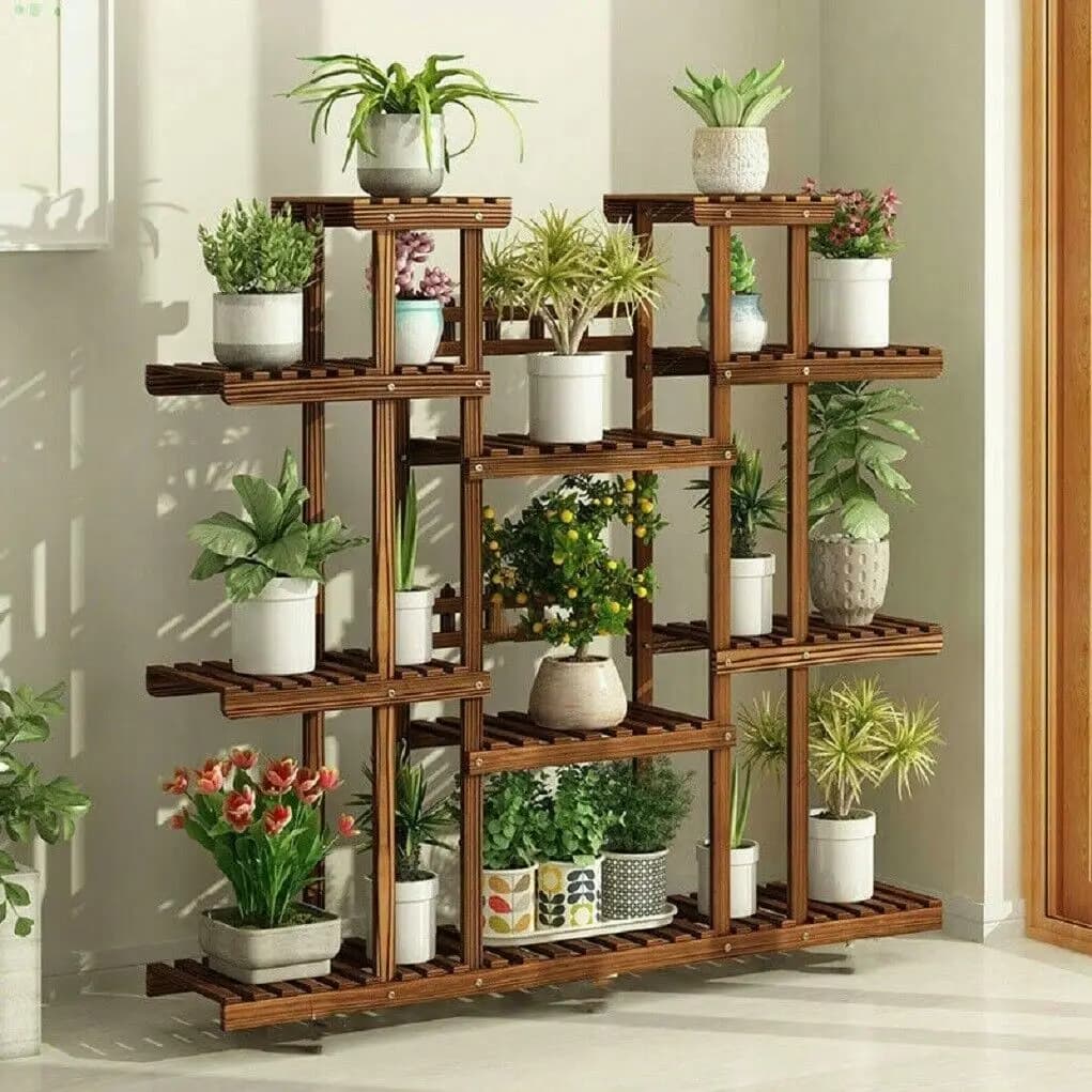 Étagère à plantes en bois, support de Pot de fleur, présentoir de plantes à plusieurs niveaux pour i