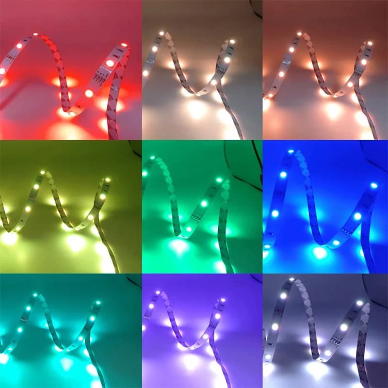 Bande LED colorée 5050, 12V, non étanche, avec contrôle Bluetooth Wi-Fi, bande lumineuse LED intelli