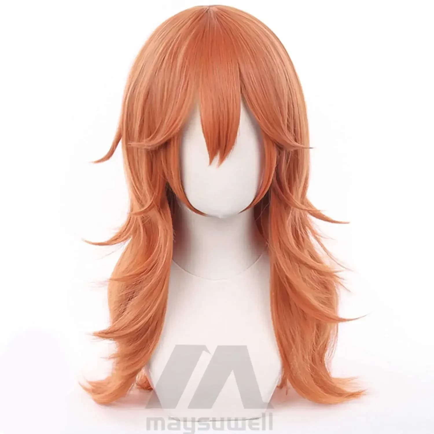 Ange diable pour tronçonneuse homme frange longue Orange marron Cosplay perruques Halloween Costume 