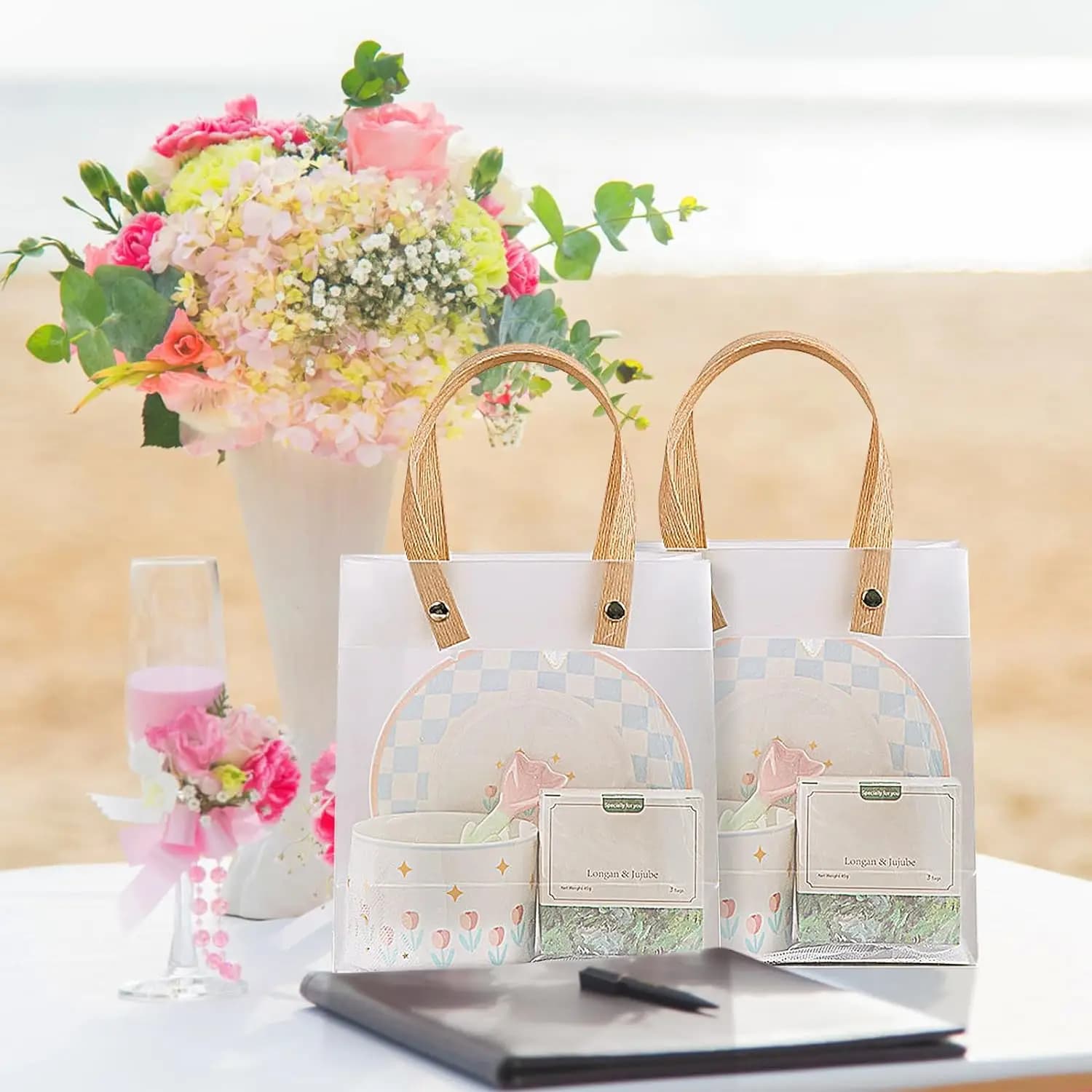 20 pièces sac cadeau de vacances écologique compagnon cadeau bonbons sac cadeau de vacances sac cade
